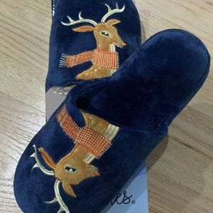 Chatties Christmas Deer Reindeer Slippers Plush Cozy Slippers Size Large 9